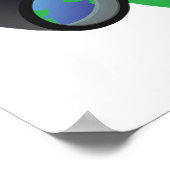 双眼鏡と地球ポスター ポスター (角)