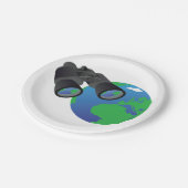 双眼鏡と地球紙プレート ペーパープレート (アングル)