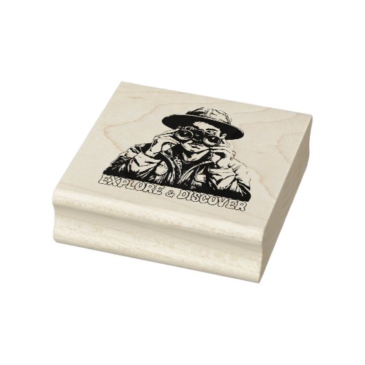 双眼鏡を使用した探索と探索 ラバースタンプ (スタンプ)