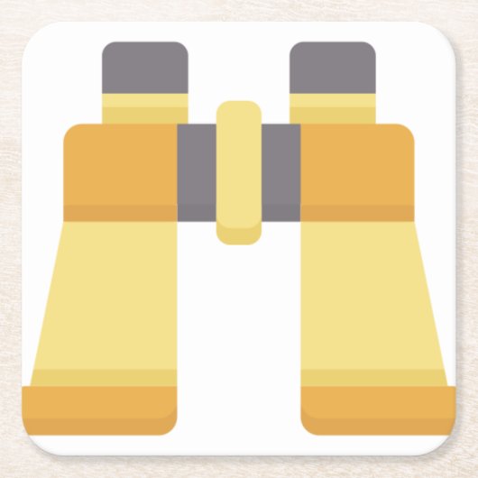 双眼鏡 スクエアペーパーコースター (正面)