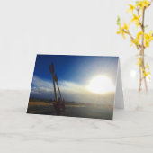 双矢印グリーティングカード – 横 カード (黄色い花)