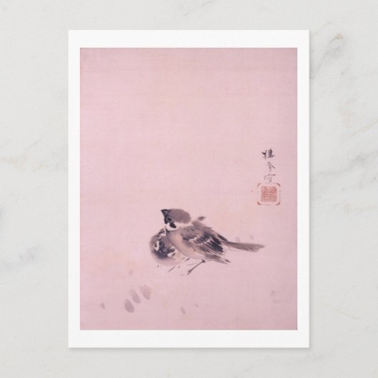 双雀,栖鳳スパロウ，セイハウ，アー日本のト ポストカード (正面)