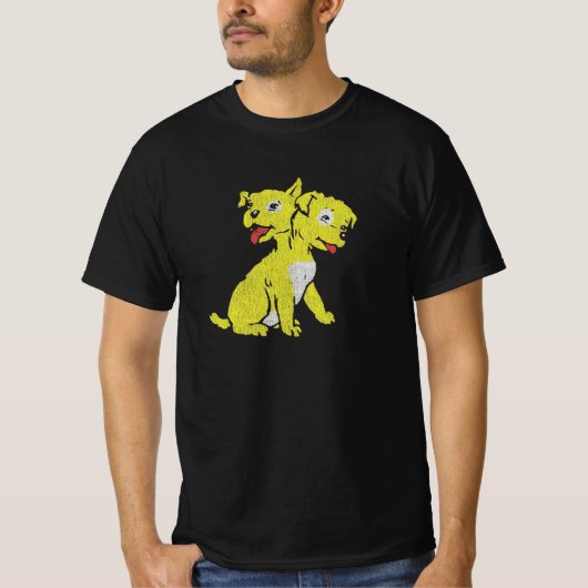双頭の子犬 Tシャツ (正面)