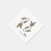 双魚の〔占星術の〕十二宮図を魚座にパーソナライズされたする スタンダードカクテルナプキン (角)