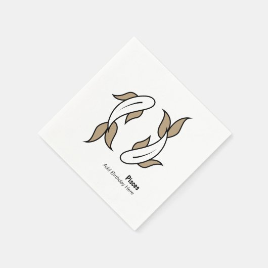 双魚の〔占星術の〕十二宮図を魚座にパーソナライズされたする スタンダードカクテルナプキン (角)