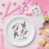 双魚の〔占星術の〕十二宮図を魚座にパーソナライズされたする ペーパープレート (パーティー)