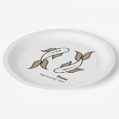 双魚の〔占星術の〕十二宮図を魚座にパーソナライズされたする ペーパープレート (アングル)