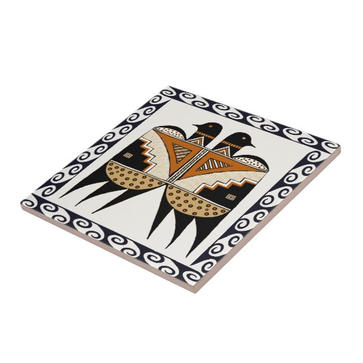 双鳥を真似る タイル (側面)