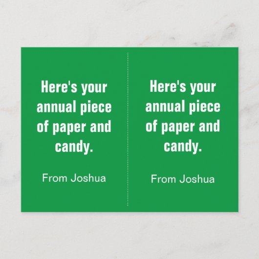 反おもしろいバレンタイン教室バレンタイン少年 ポストカード (正面)