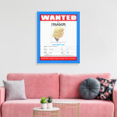 反おもしろい逆罪でトランプを指名手配 キャンバスプリント (インサイチュ (リビング))
