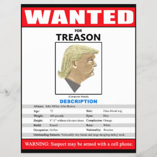 反おもしろい逆罪でトランプを指名手配 チラシ
