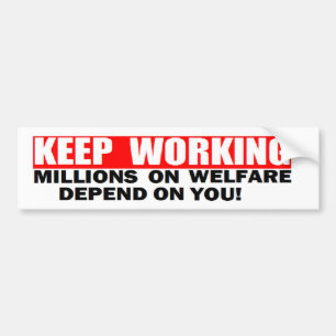 反オバマは「働くことを保ちます。 WELFAREのMILLONS バンパーステッカー