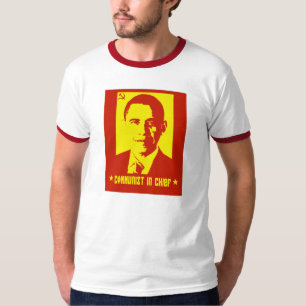 反オバマ共産主義メンズ信号器のTシャツ Tシャツ