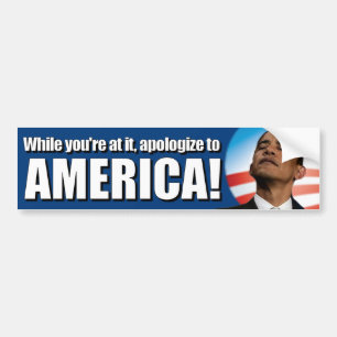 反オバマ-アメリカに謝って下さい バンパーステッカー