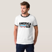 反オバマ、アメリカはだましました Tシャツ (正面フル)