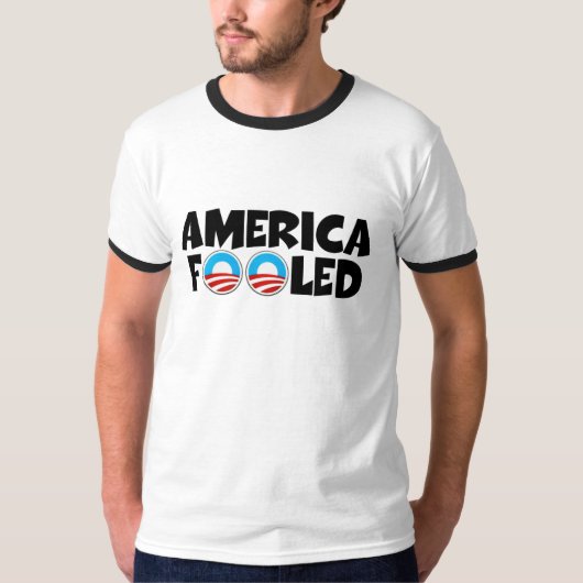 反オバマ、アメリカはだましました Tシャツ (正面)
