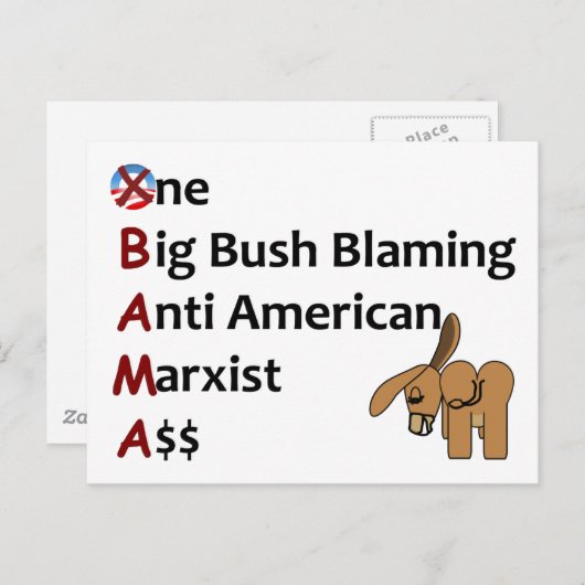 反オバマ ポストカード (正面/裏面)