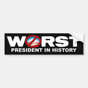 反オバマ-歴史の最も悪い大統領 バンパーステッカー