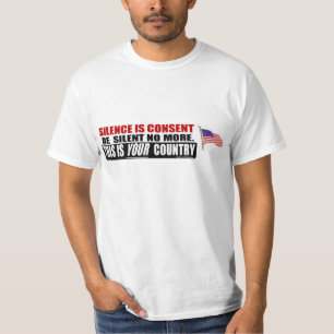 反オバマ: 沈黙は承諾です Tシャツ