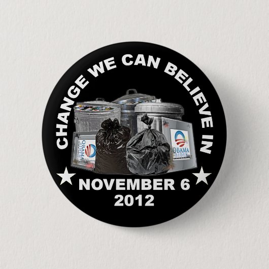 反オバマ-私達を信じることができます変えて下さい 缶バッジ (正面)