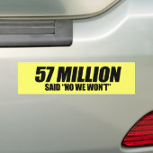 反オバマ - 5700万人が拒否 バンパーステッカー (車上)