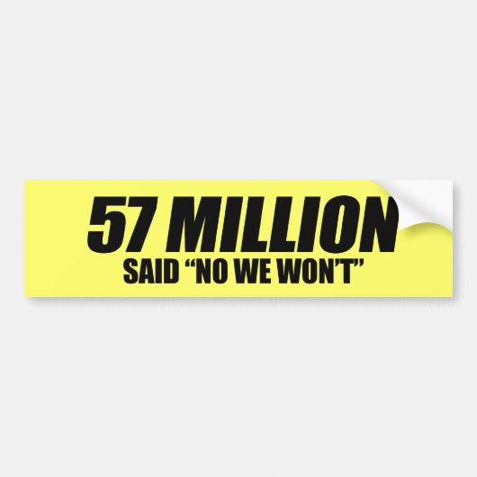 反オバマ - 5700万人が拒否 バンパーステッカー (正面)