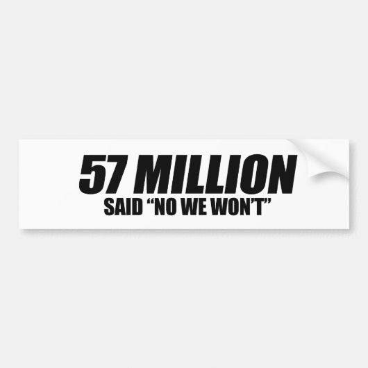 反オバマ - 5700万人が拒否 バンパーステッカー (正面)