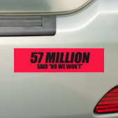 反オバマ - 5700万人が拒否 バンパーステッカー (車上)