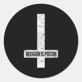 反キリストグランジ教は毒性無神論者である ラウンドシール (正面)