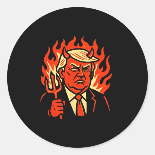 反キリスト トランプ プレゼント ラウンドシール (正面)