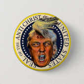 反トランプ大統領 アンチクライストの封印 缶バッジ (正面)