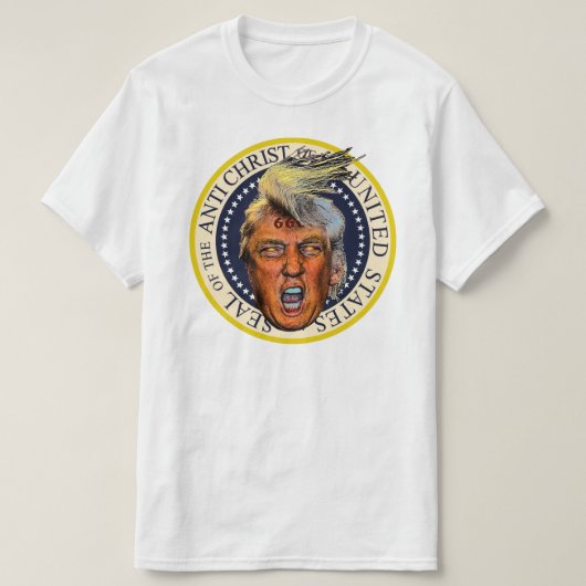 反トランプ大統領 アンチクライストの封印 Tシャツ (デザイン正面)