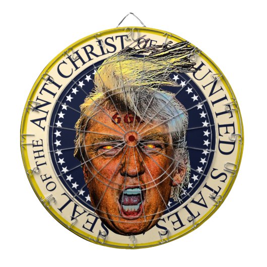 反トランプ大統領 反キリストの封印 ダーツボード (正面)