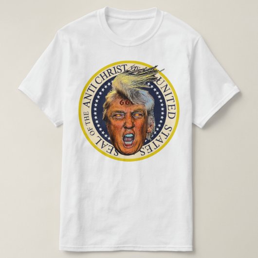 反トランプ大統領 反キリストの封印 Tシャツ (デザイン正面)