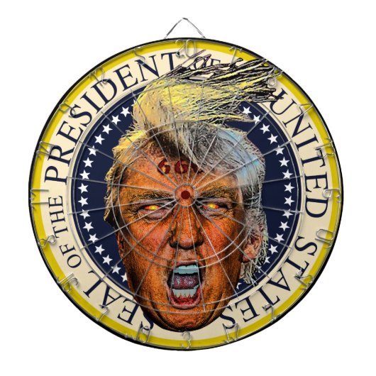 反トランプ大統領 大口悪魔 ダーツボード (正面)
