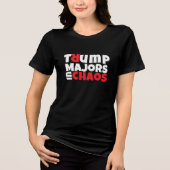 反トランプ学生抗議スローガン 赤黒 トライブレンドTシャツ (正面)