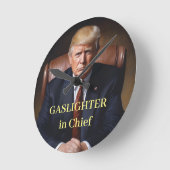 反トランプ時計 ラウンド壁時計 (傾斜)