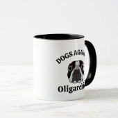 反トランプ犬ママ面白い政治犬好きパパ マグカップ (正面右)