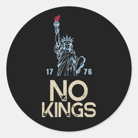 反トランプ・ノー・キングス抗議引用 ラウンドシール (正面)