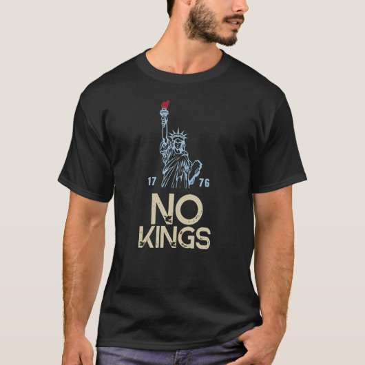 反トランプ・ノー・キングス抗議引用 Tシャツ (正面)