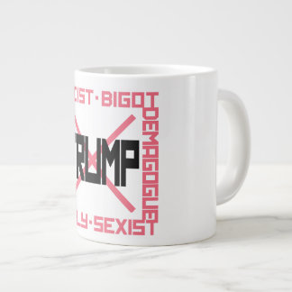 反トランプ ピンク ジャンボコーヒーマグカップ