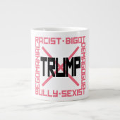 反トランプ ピンク ジャンボコーヒーマグカップ (正面)