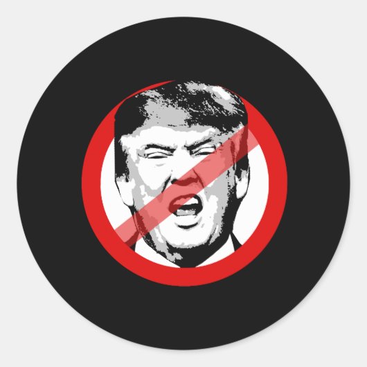 反トランプ - - - ラウンドシール (正面)