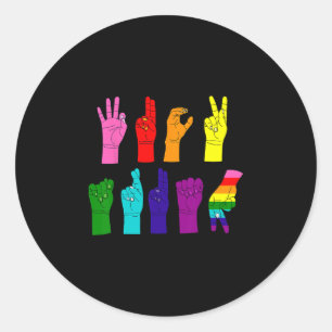 反トランプ 手話 LGBTQ+ 抗議 ラウンドシール