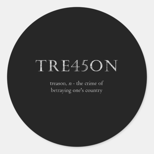 反トランプ 裏切り Tre45on ダストレス 弾劾 ラウンドシール (正面)