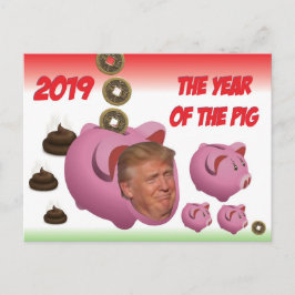 反トランプ、 - 2019年は豚の年 - 2019年、 ポストカード