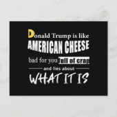 反ドナルド・トランプはアメリカンチーズの女性みたい シーズンポストカード (正面)