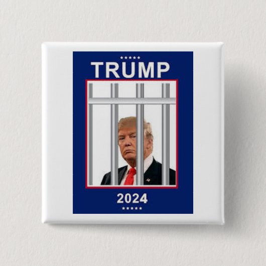 反ドナルド・トランプ 2024年 投獄 缶バッジ (正面)