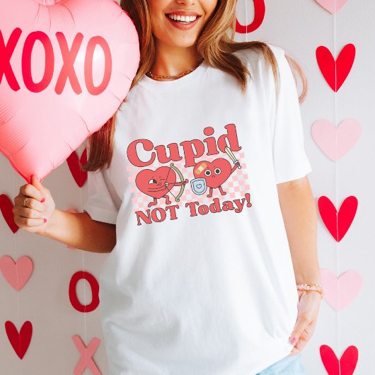 反バおもしろいンタインの日の話Cupid Not Today Tシャツ