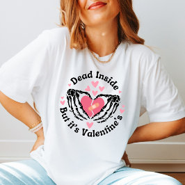 反バレンタインデーおもしろいと皮肉なスケルトン Tシャツ